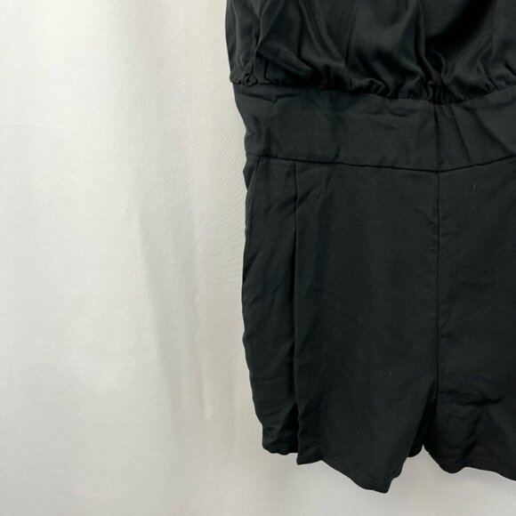 Alice & Uo Romper Playsuit Women's 4 Black Pockets Square Neck Sleeveless Rayon - Picture 5 of 10